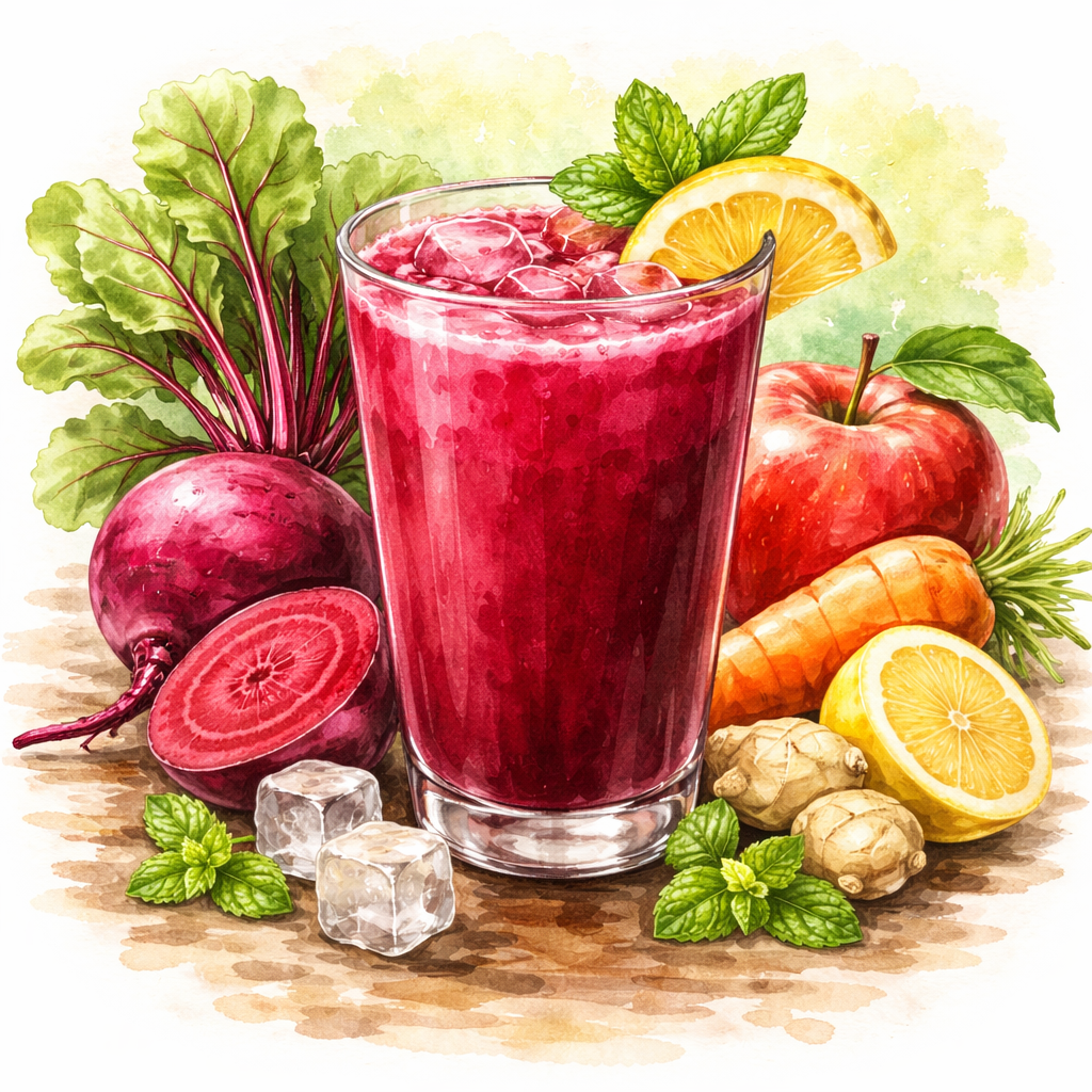 Nước ép Beetroot Vitality từ củ dền táo và cà rốt giúp tăng sức bền