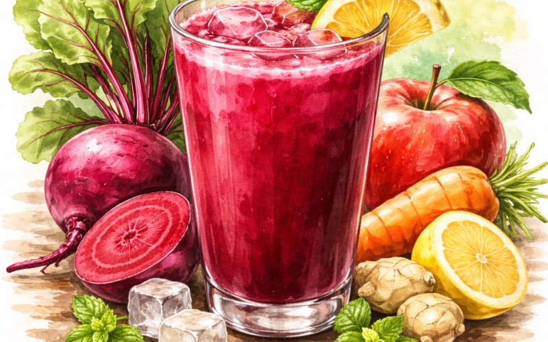Nước ép Beetroot Vitality từ củ dền táo và cà rốt giúp tăng sức bền