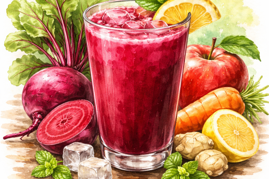 Nước ép Beetroot Vitality từ củ dền táo và cà rốt giúp tăng sức bền